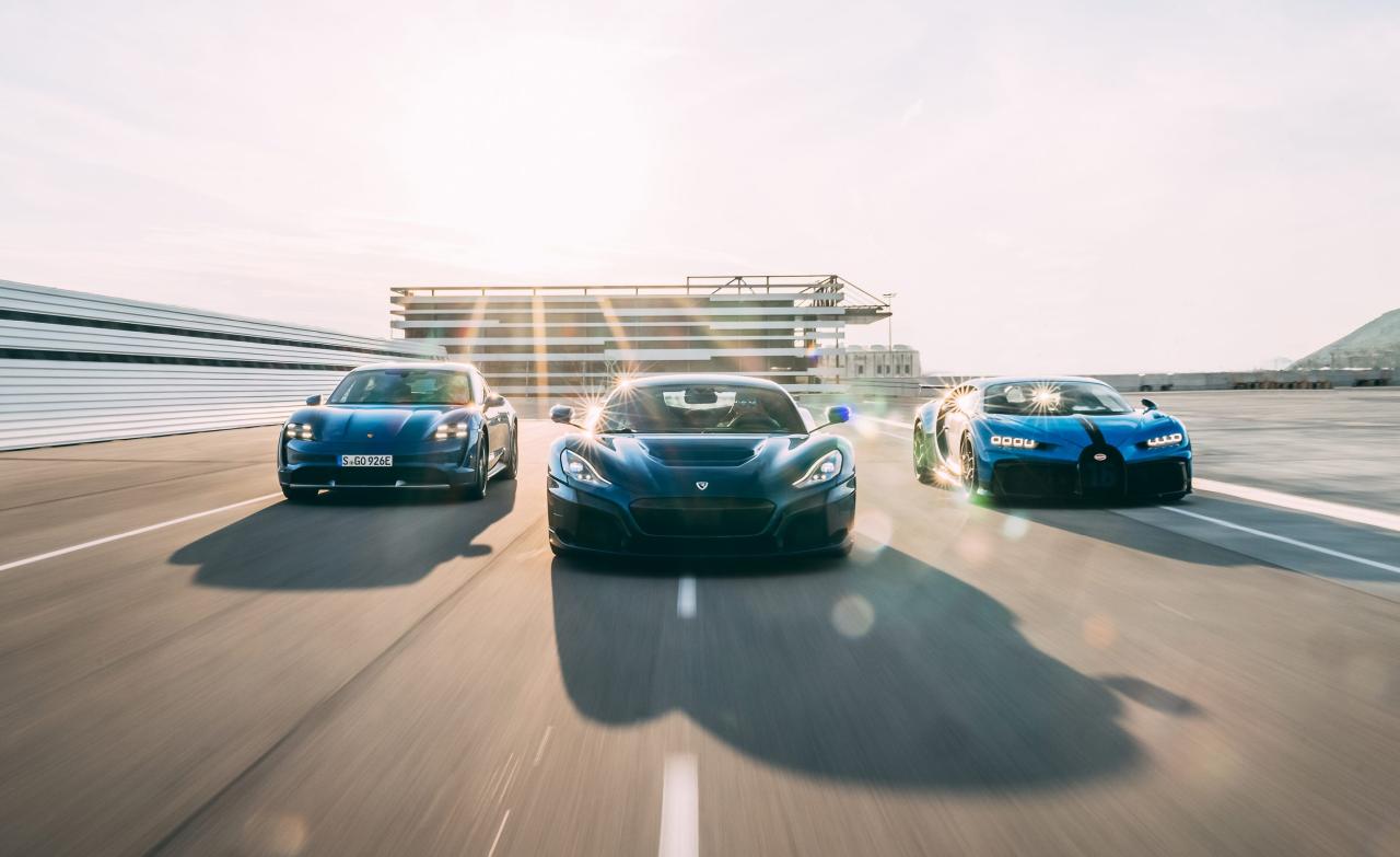 Ferrari, Porsche, and Bugatti queue up at Rimac